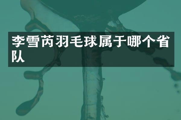 李雪芮羽毛球属于哪个省队