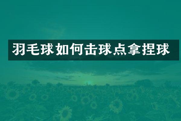 羽毛球如何击球点拿捏球