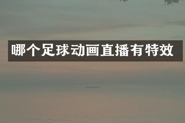 哪个足球动画直播有特效
