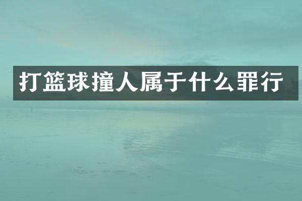 打篮球撞人属于什么罪行