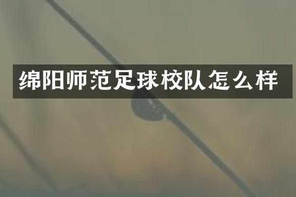 绵阳师范足球校队怎么样