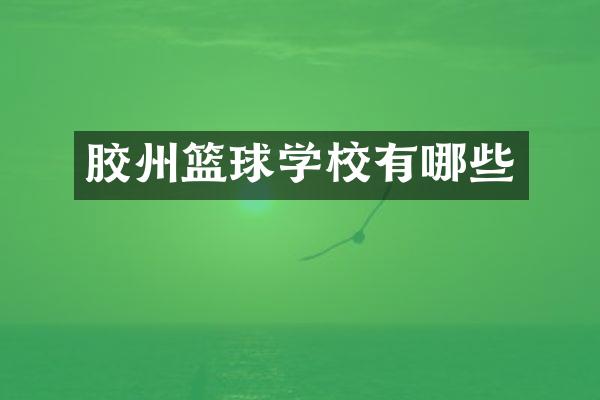 胶州篮球学校有哪些