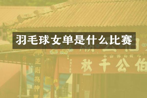 羽毛球女单是什么比赛