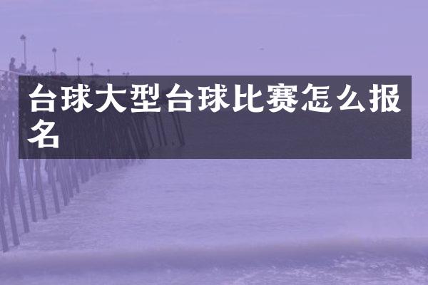 台球大型台球比赛怎么报名