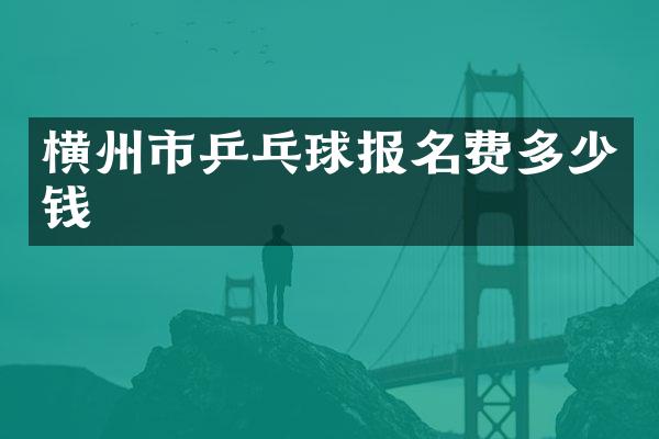 横州市乒乓球报名费多少钱