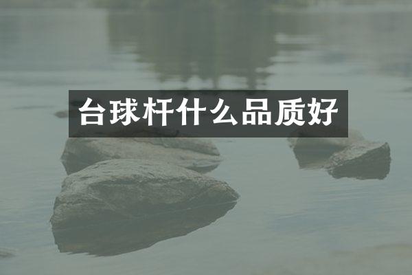 台球杆什么品质好