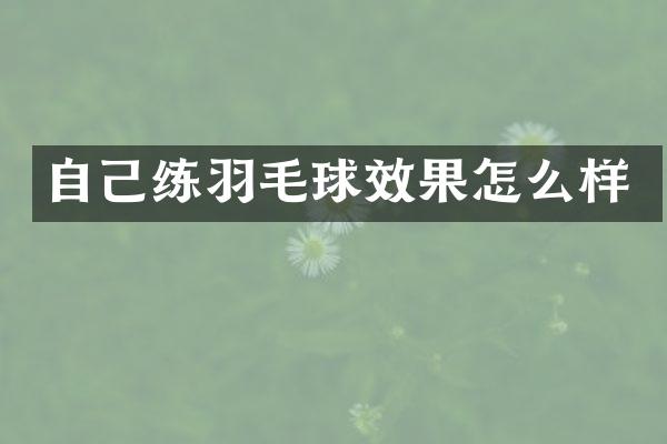 自己练羽毛球效果怎么样