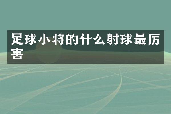 足球小将的什么射球最厉害