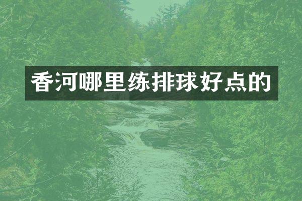 香河哪里练排球好点的