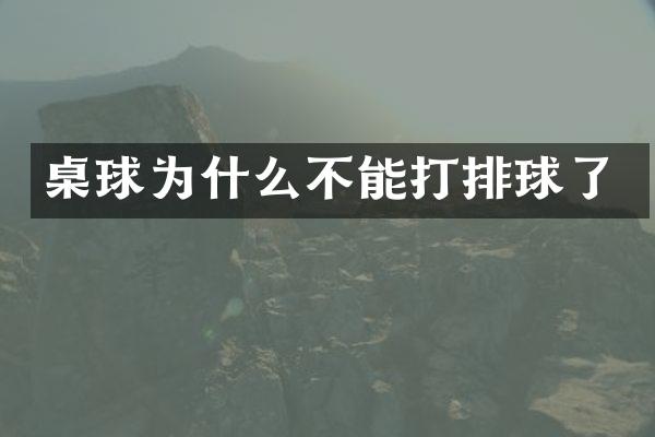 桌球为什么不能打排球了