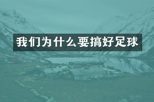 我们为什么要搞好足球