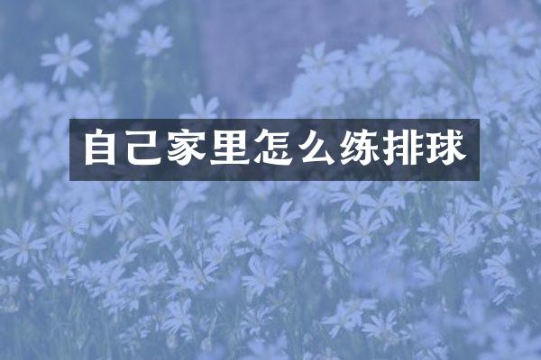 自己家里怎么练排球
