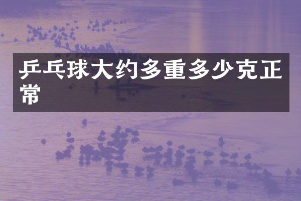 乒乓球大约多重多少克正常