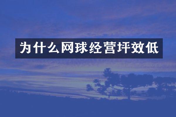 为什么网球经营坪效低