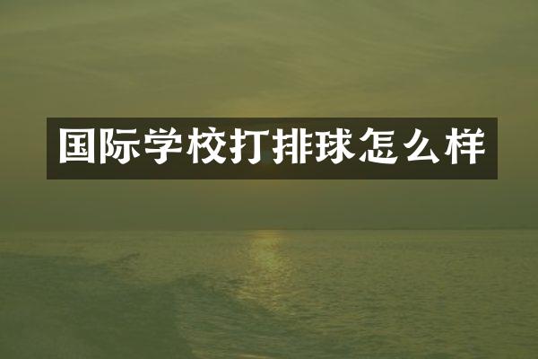 国际学校打排球怎么样