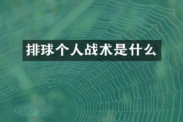 排球个人战术是什么