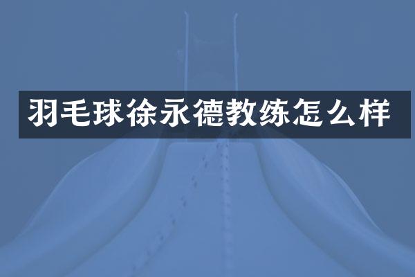 羽毛球徐永德教练怎么样