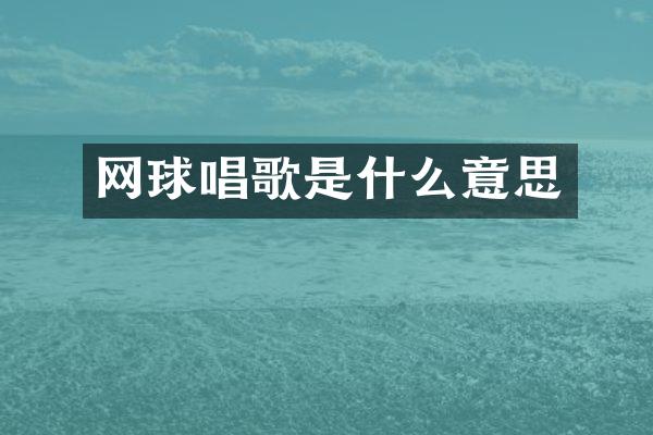 网球唱歌是什么意思