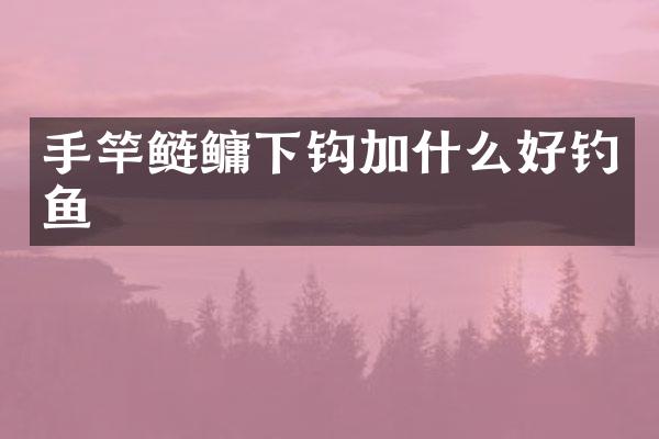 手竿鲢鳙下钩加什么好钓鱼