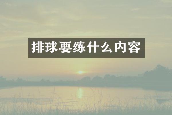 排球什么内容
