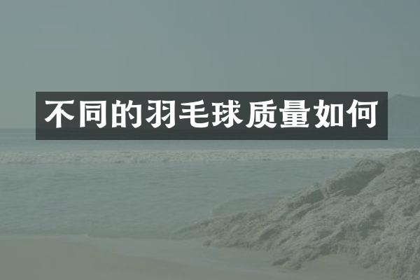 不同的羽毛球质量如何