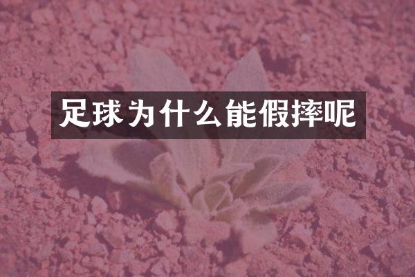 足球为什么能假摔呢