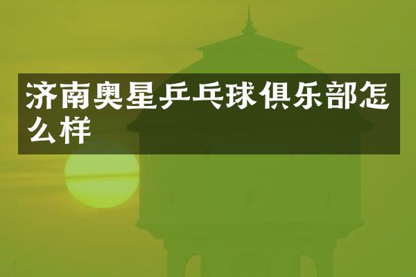 济南奥星乒乓球俱乐部怎么样