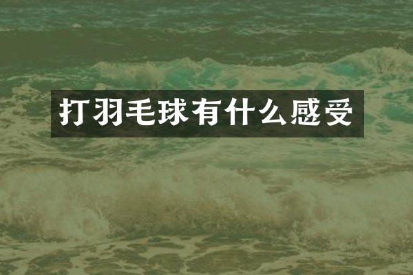 打羽毛球有什么感受