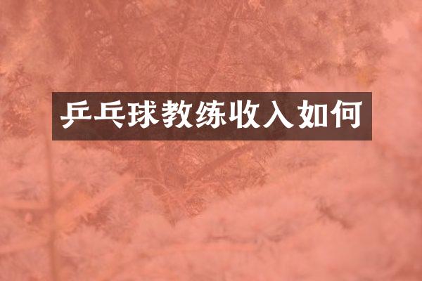 乒乓球教练收入如何