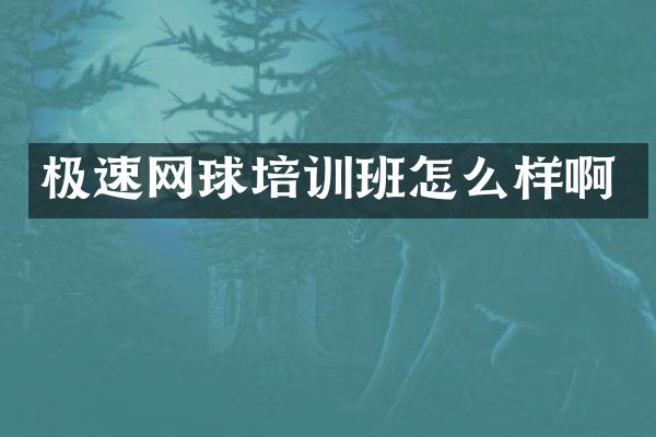 极速网球培训班怎么样啊
