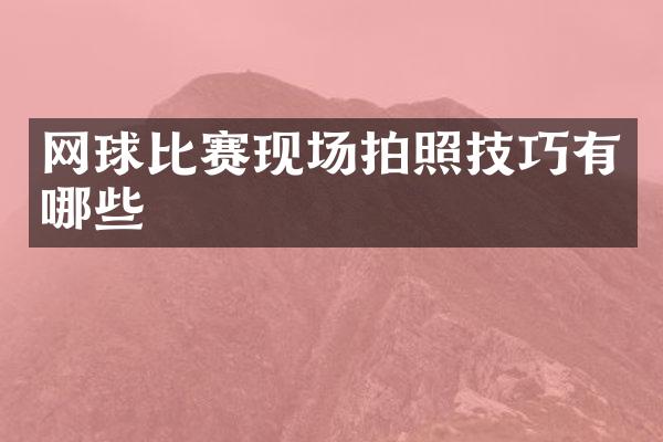 网球比赛现场拍照技巧有哪些