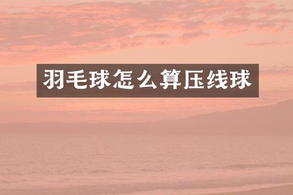 羽毛球怎么算压线球