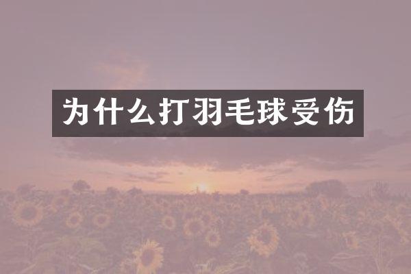 为什么打羽毛球受伤