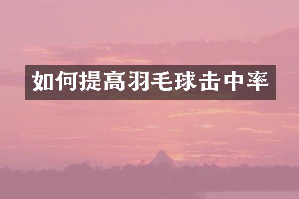 如何提高羽毛球击中率