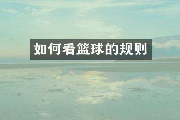 如何看篮球的规则