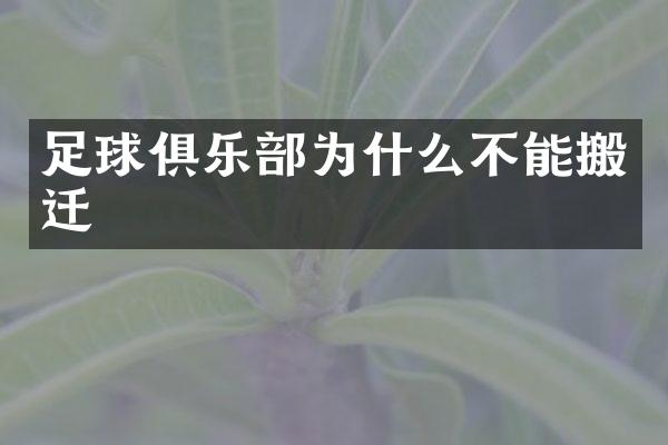 足球俱乐部为什么不能搬迁