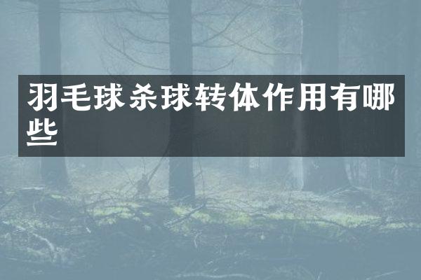 羽毛球杀球转体作用有哪些