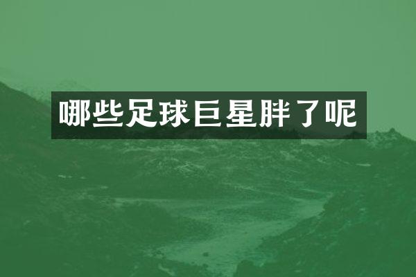 哪些足球巨星胖了呢