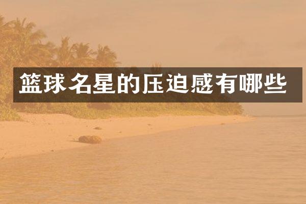 篮球名星的压迫感有哪些