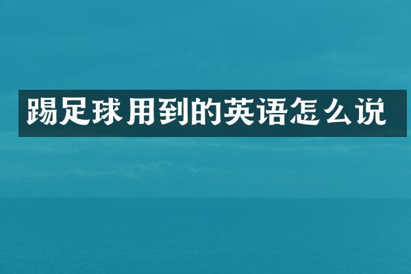 踢足球用到的英语怎么说