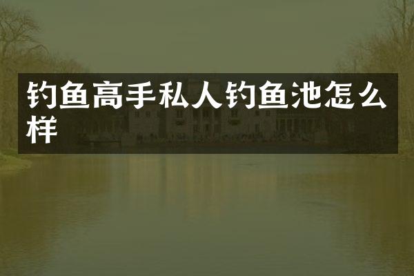 钓鱼高手私人钓鱼池怎么样