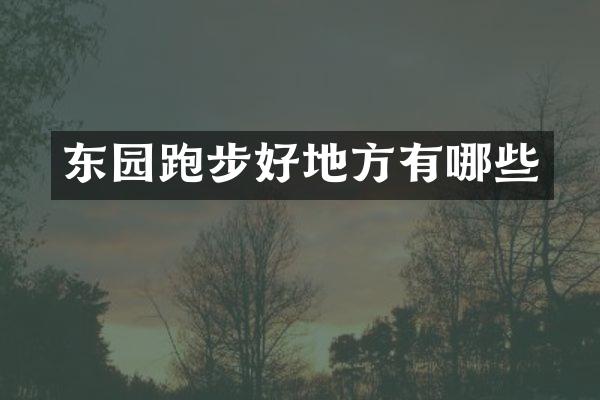 东园跑步好地方有哪些
