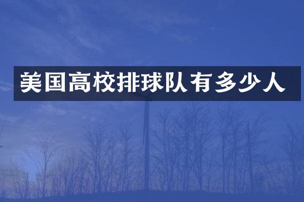 美国高校排球队有多少人