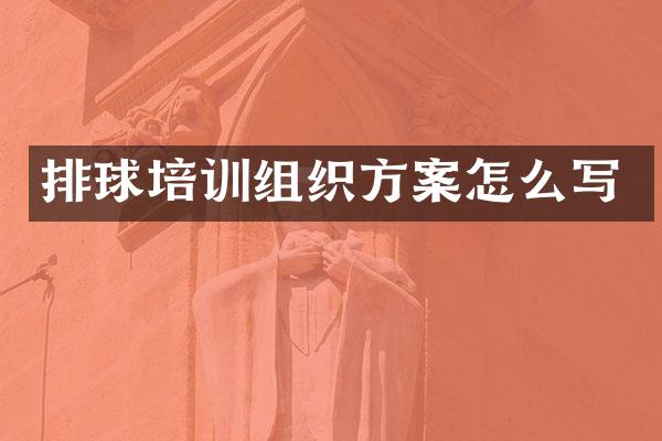 排球培训组织方案怎么写