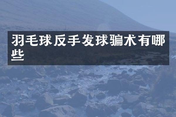 羽毛球反手发球骗术有哪些