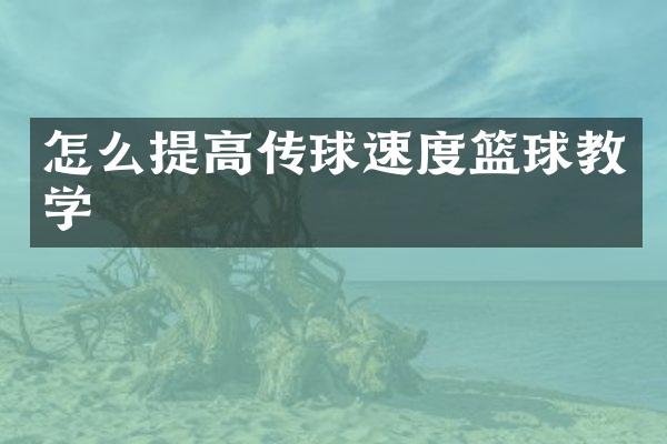 怎么提高传球速度篮球教学