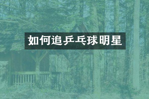 如何追乒乓球明星