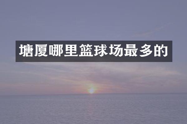 塘厦哪里篮球场最多的