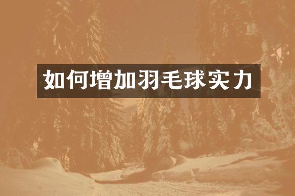 如何增加羽毛球实力