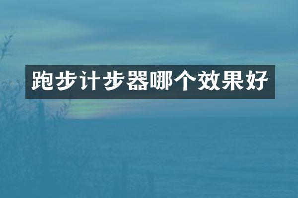 跑步计步器哪个效果好